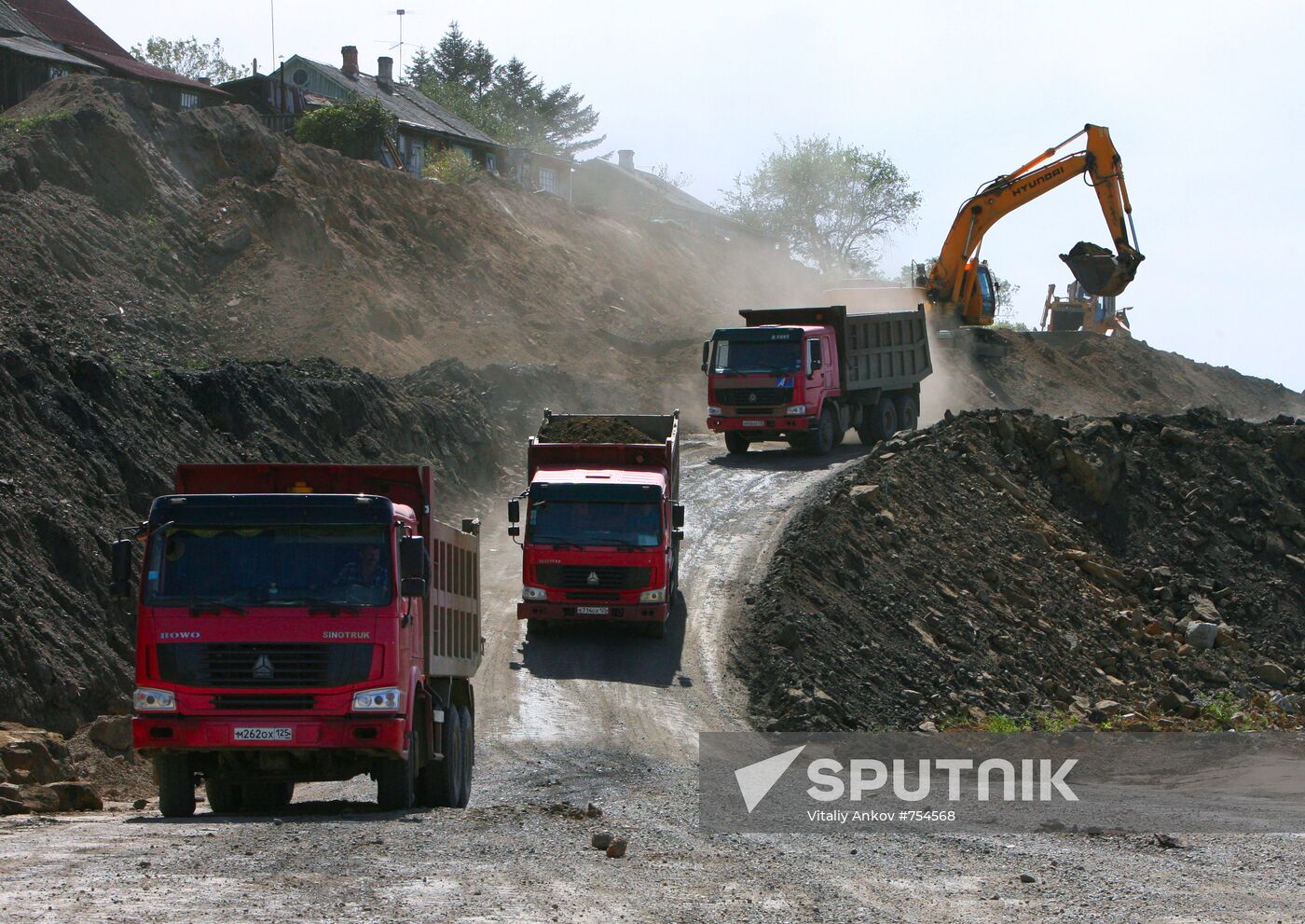 Construction of a new road section in Primorye territory