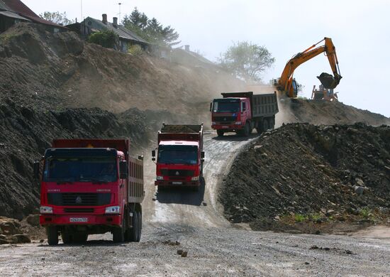 Construction of a new road section in Primorye territory