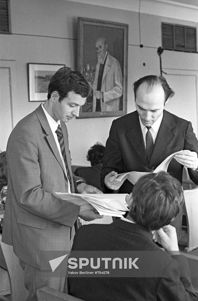 Staff scientists at Bach Institute of Biochemistry of USSR Academy of Sciences