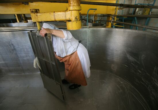 Altai butter and cheese making factory in Altaiskoye village