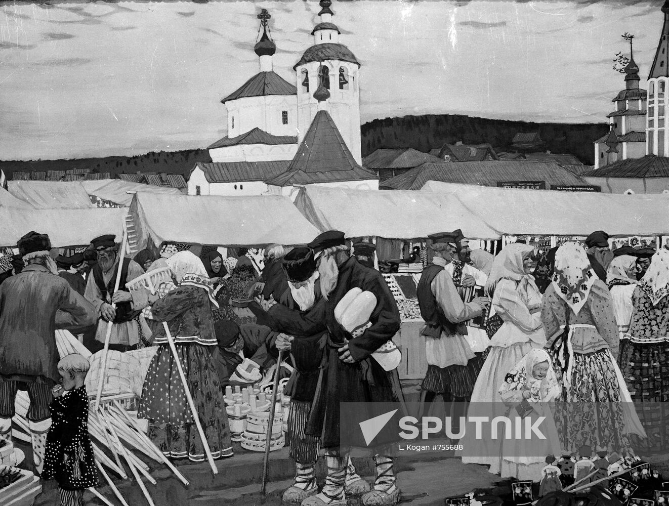 "At The Fair" by Boris Kustodiyev, reproduction