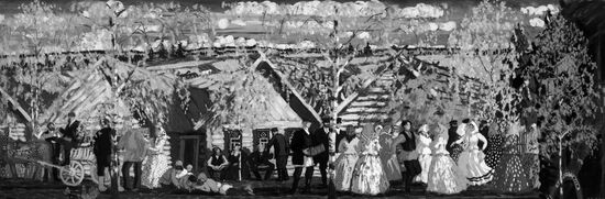 "Village Festival" by Boris Kustodiyev, reproduction