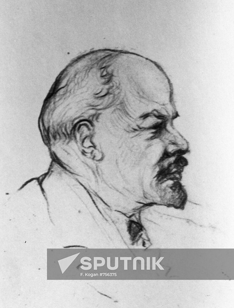 Reproduction of drawing "Vladimir Lenin"