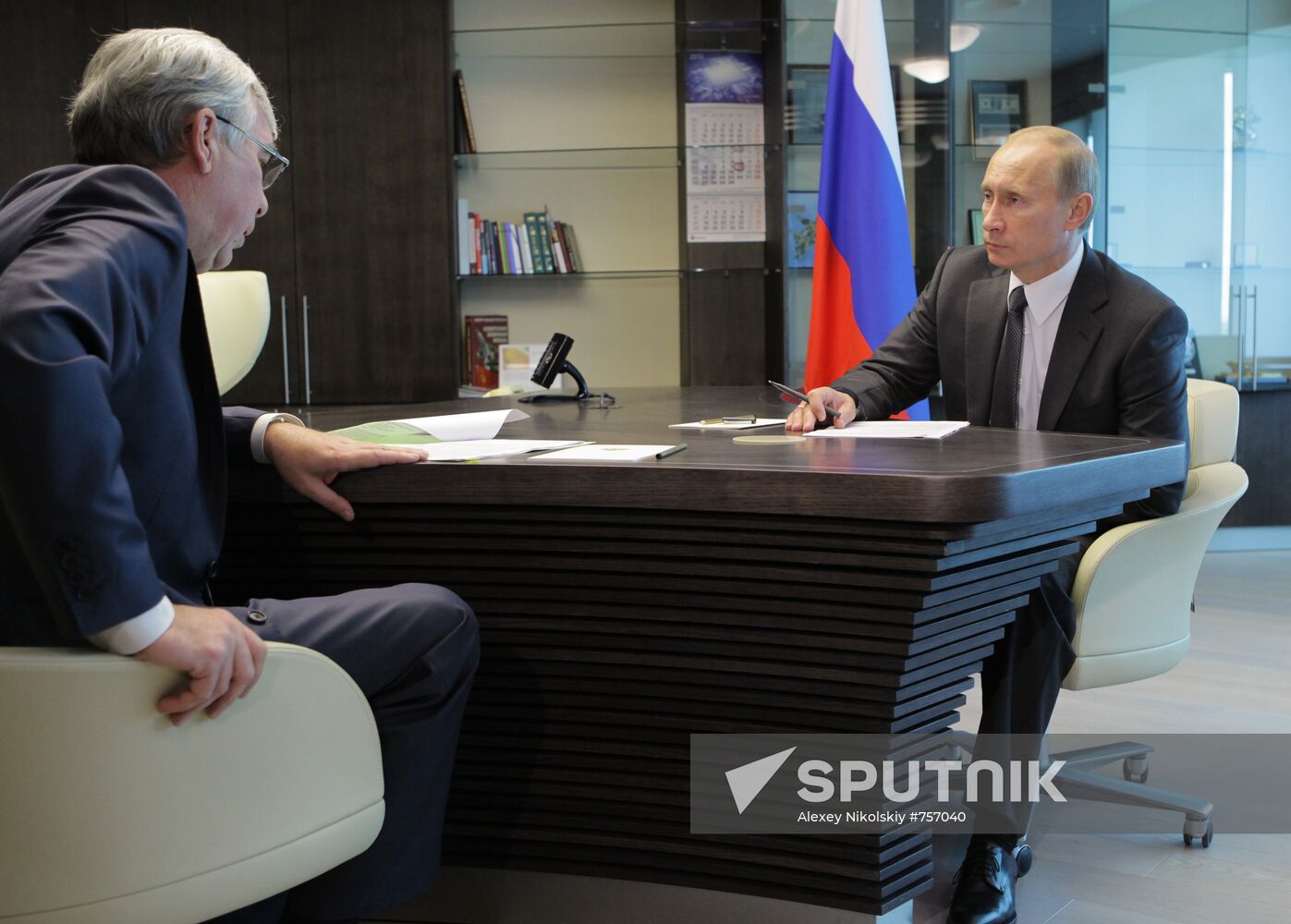 Vladimir Putin meets with Vladimir Belov