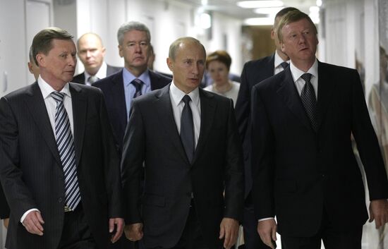 Vladimir Putin visits Rosnano State Corporation office