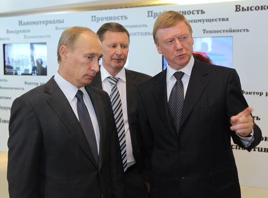 Vladimir Putin visits Rosnano State Corporation office