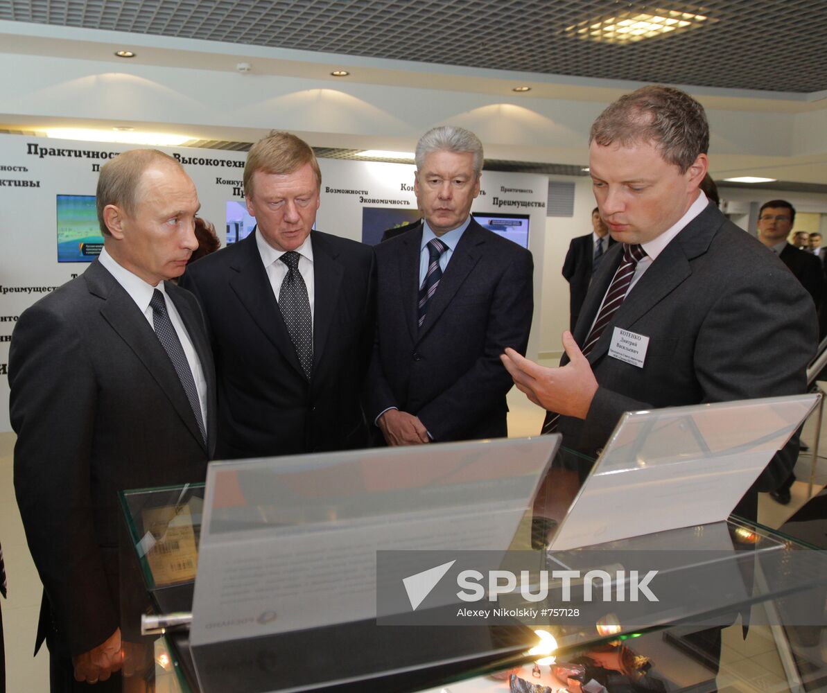 Vladimir Putin conducts meeting at Rosnano office