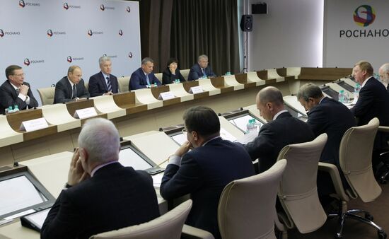 Prime Minister Vladimir Putin conducts meeting at Rosnano office