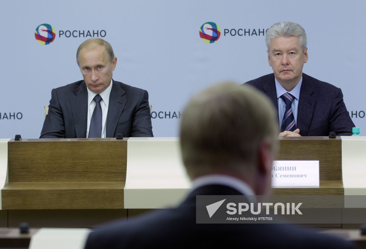 Vladimir Putin conducts meeting at Rosnano office