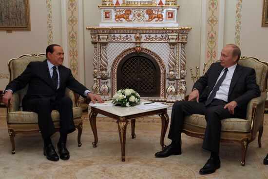 Vladimir Putin meets Silvio Berlusconi
