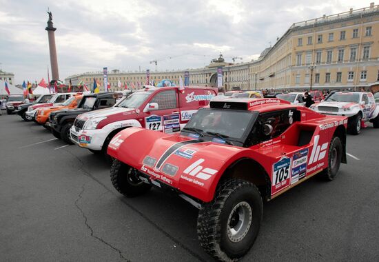 Cars of participants of Silk Way rally