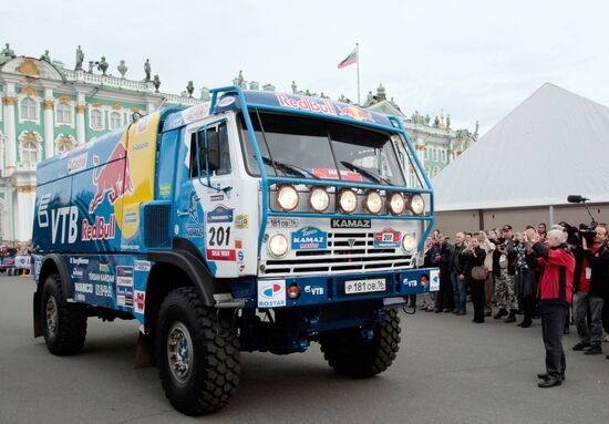 Russian KAMAZ at Palace Square in Saint Petersburg