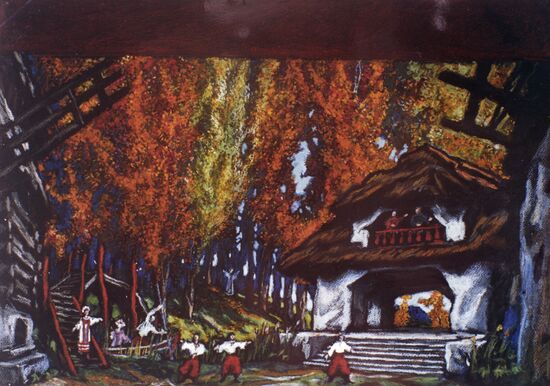 Sketch of decoration by Nikolai Benois for opera "Mazepa"