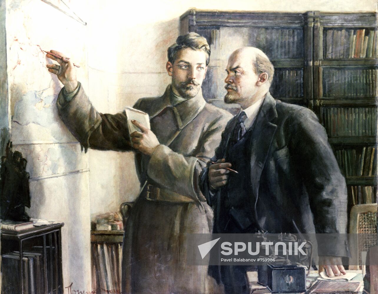 "Nikolai Shchors received by Vladimir Ilyich Lenin"
