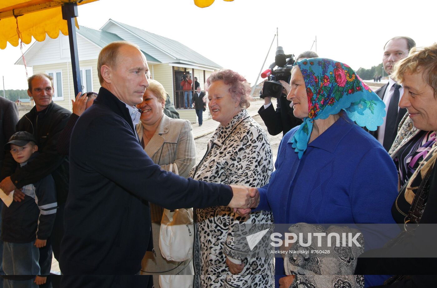 Russian Prime Minister Vladimir Putin visits Ivatino village