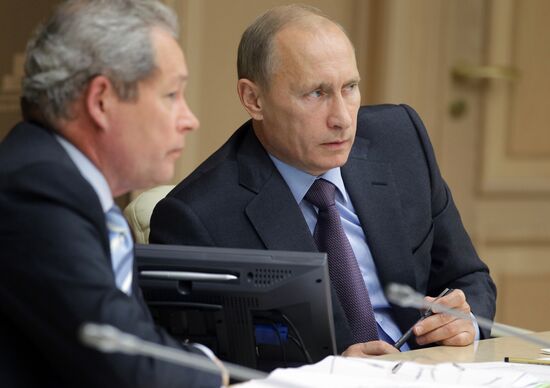 Vladimir Putin conducts teleconference