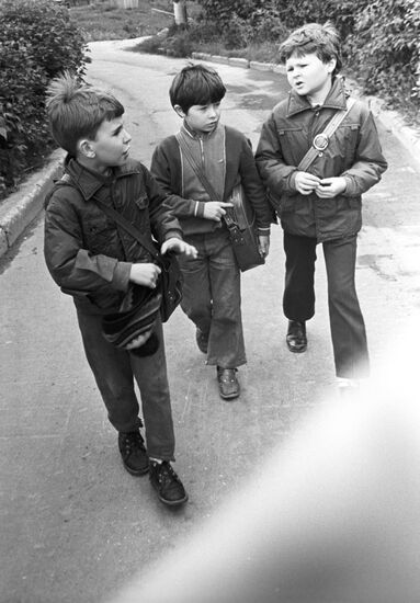 Young tennis players from Spartak sports school
