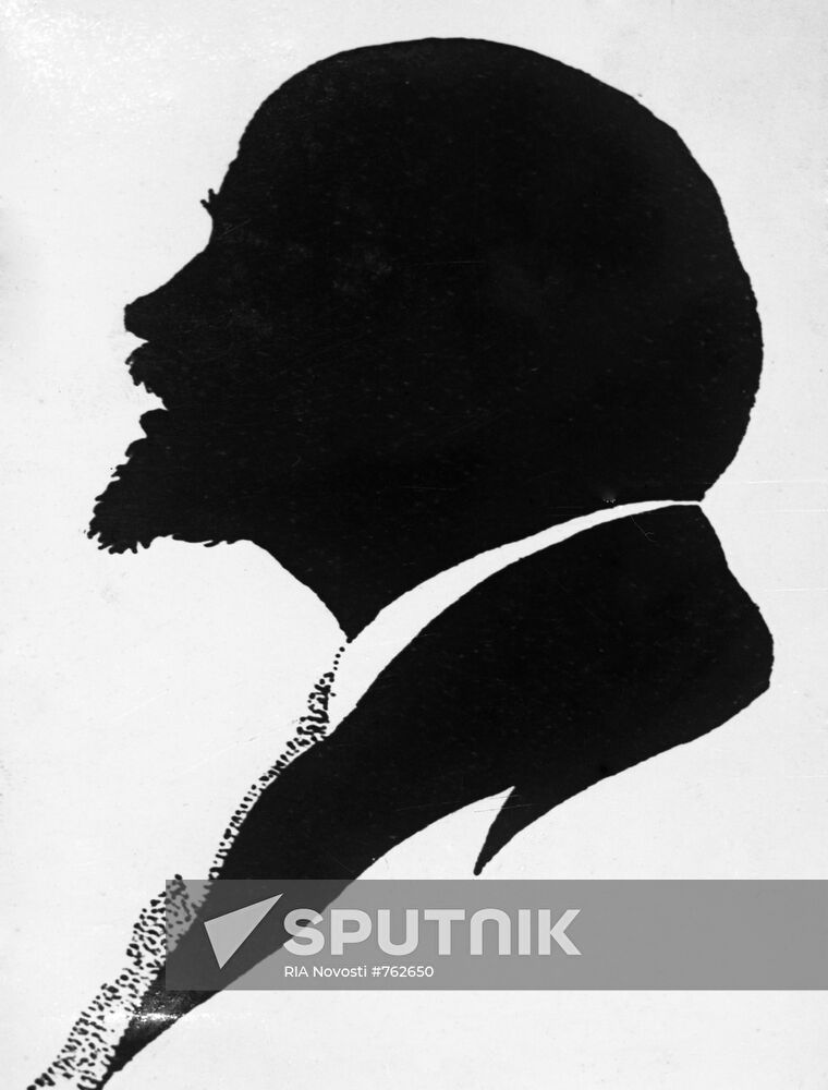 Silhouette portrait of V. Lenin