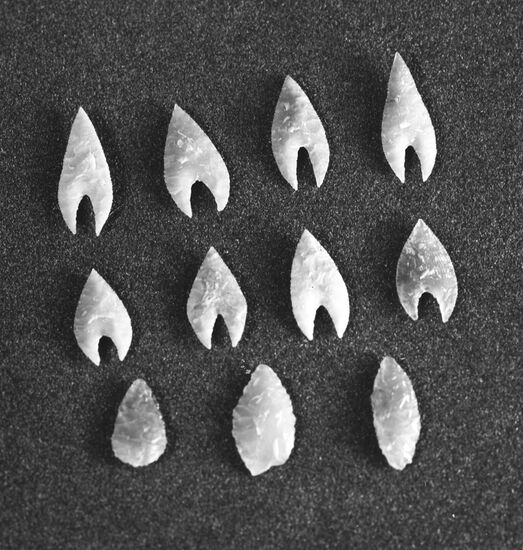 Flinty arrow heads