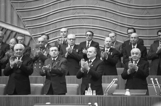Andrei Gromyko and Mikhail Gorbachev
