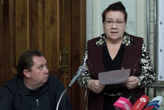 Press conference of Alla Bout, Viktor Bout's wife