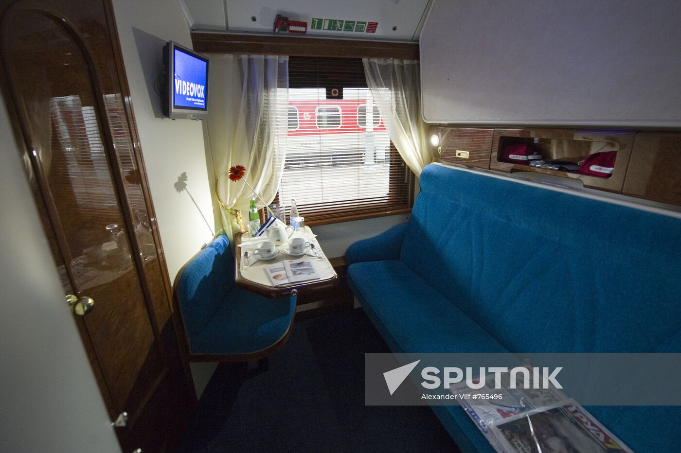 Russia's Moscow-Nice railwya train sets out on its maiden trip