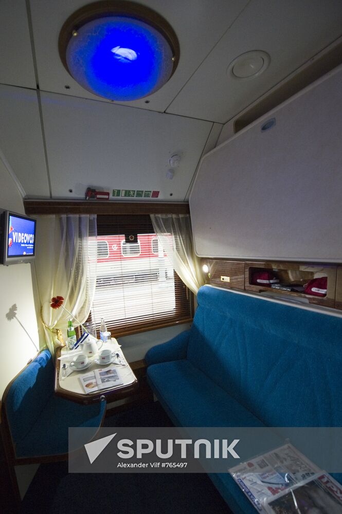 Russia's Moscow-Nice railway train sets out on its maiden trip