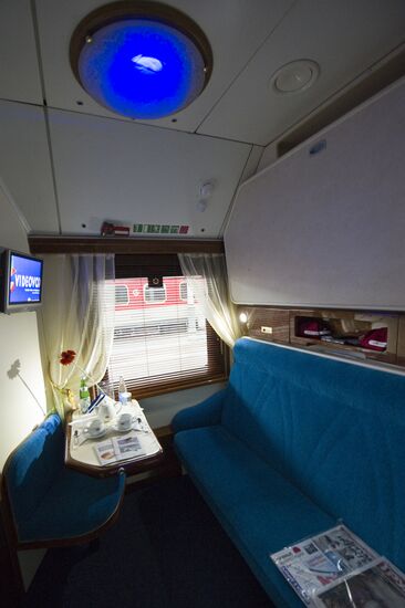 Russia's Moscow-Nice railway train sets out on its maiden trip