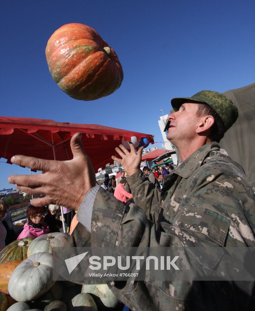 Municipal trade fair on central square, Vladivostok