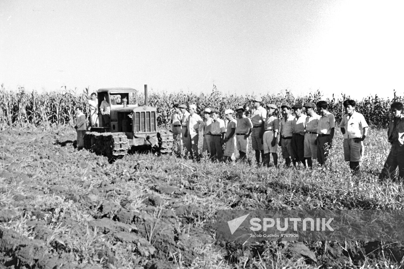 Tractor drivers from Pyongyang agricultural college