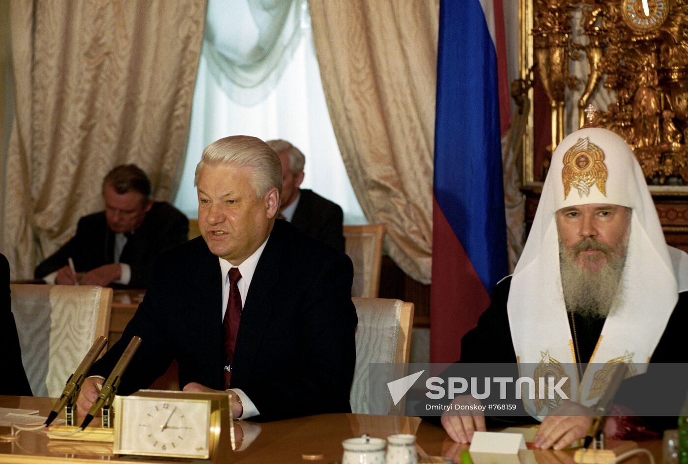 Boris Yeltsin and Alexy II
