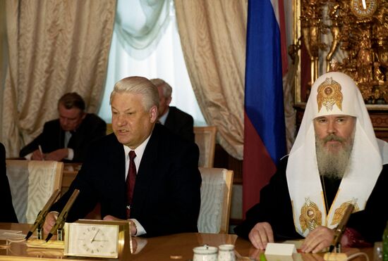 Boris Yeltsin and Alexy II