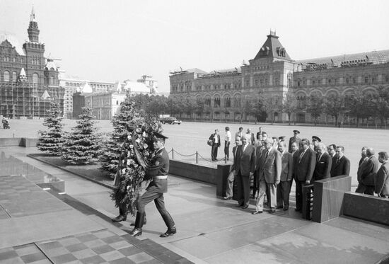 Gustáv Husák visiting USSR