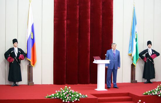 Arsen Kanokov being sworn-in as head of Kabardino-Balkaria