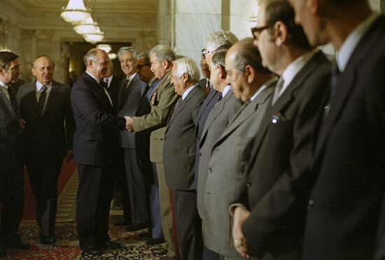 Mikhail Gorbachev visiting Bulgaria