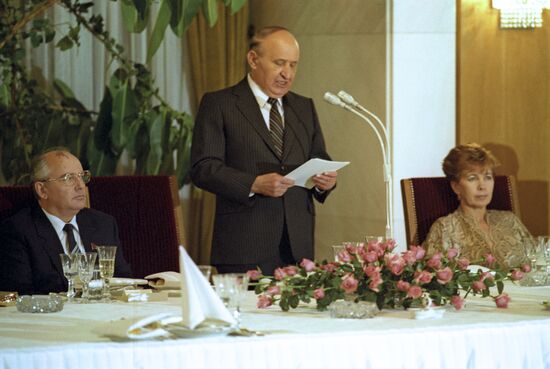 Mikhail Gorbachev visiting Bulgaria