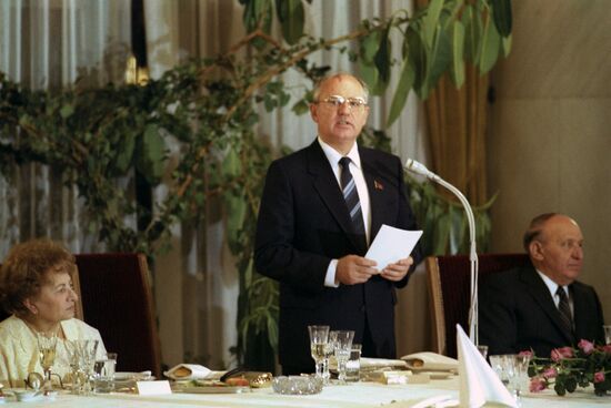 Mikhail Gorbachev visiting Bulgaria