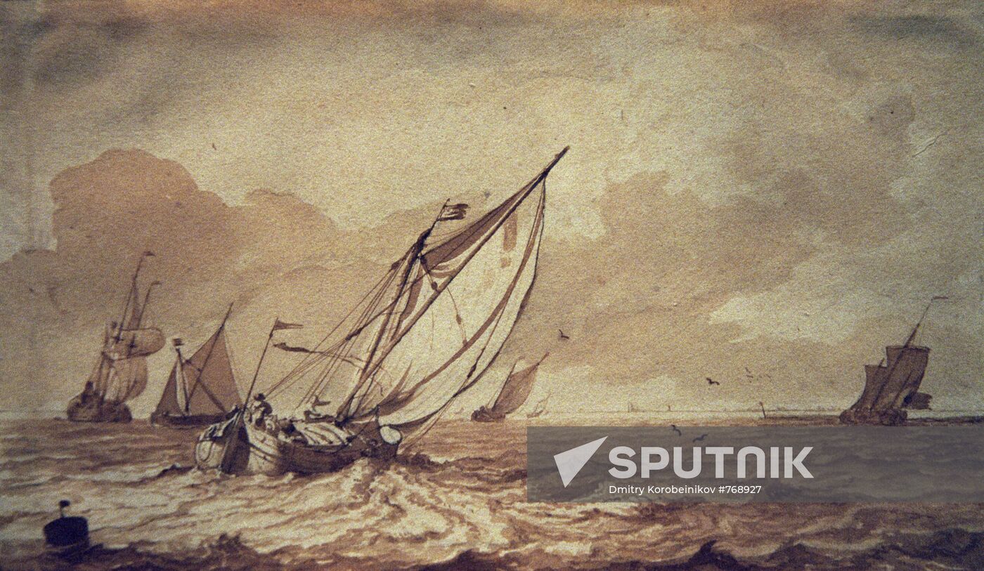 "Seascape with Sailing Boats", by Ludolf Backhuysen
