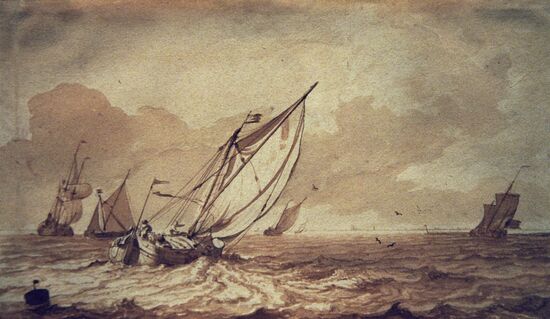 "Seascape with Sailing Boats", by Ludolf Backhuysen