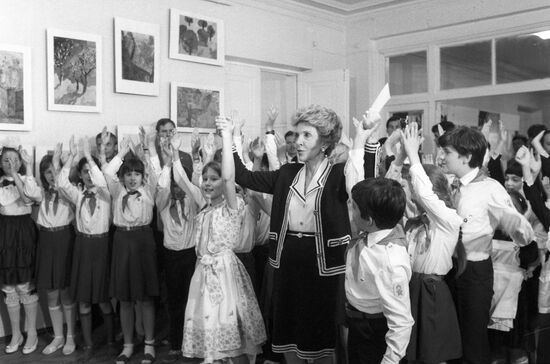 U.S. President Ronald Reagan visiting USSR