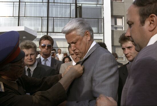 Boris Yeltsin visiting Elista