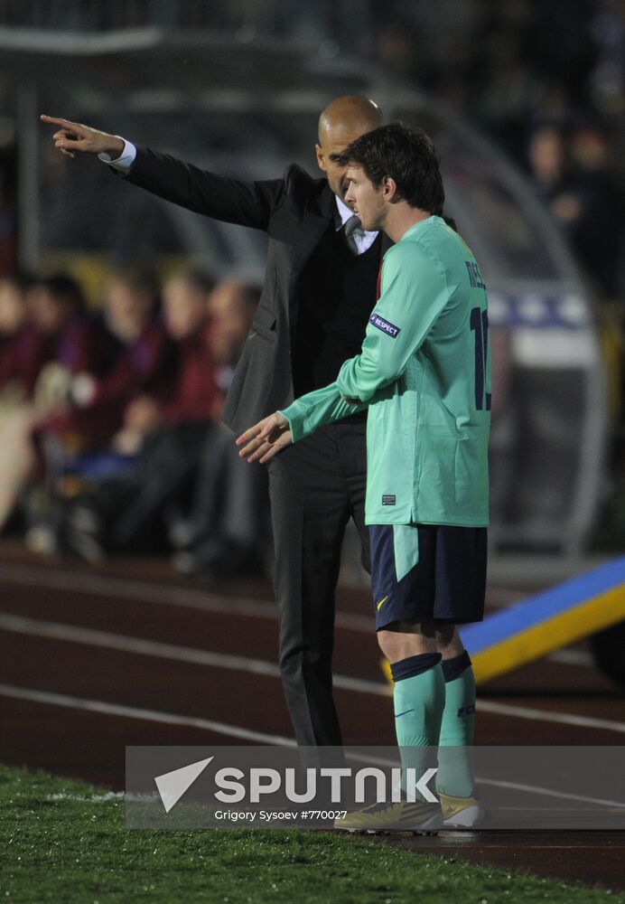 Josep Guardiola and Lionel Messi