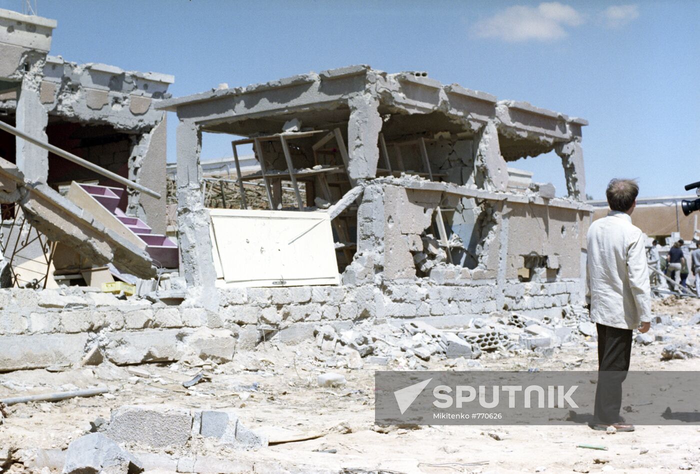 Buildings demolished by U.S. bombing attack