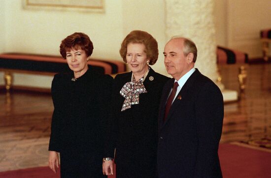 Mikhail Gorbachev, Margaret Thatcher and Raisa Gorbachev