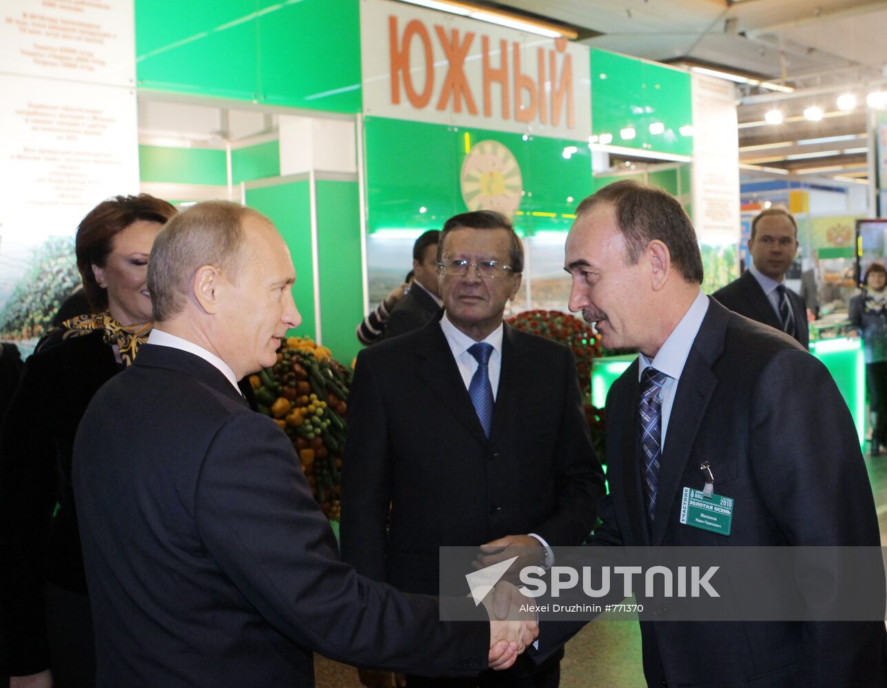 Vladimir Putin visits "Golden Autumn" exhibition
