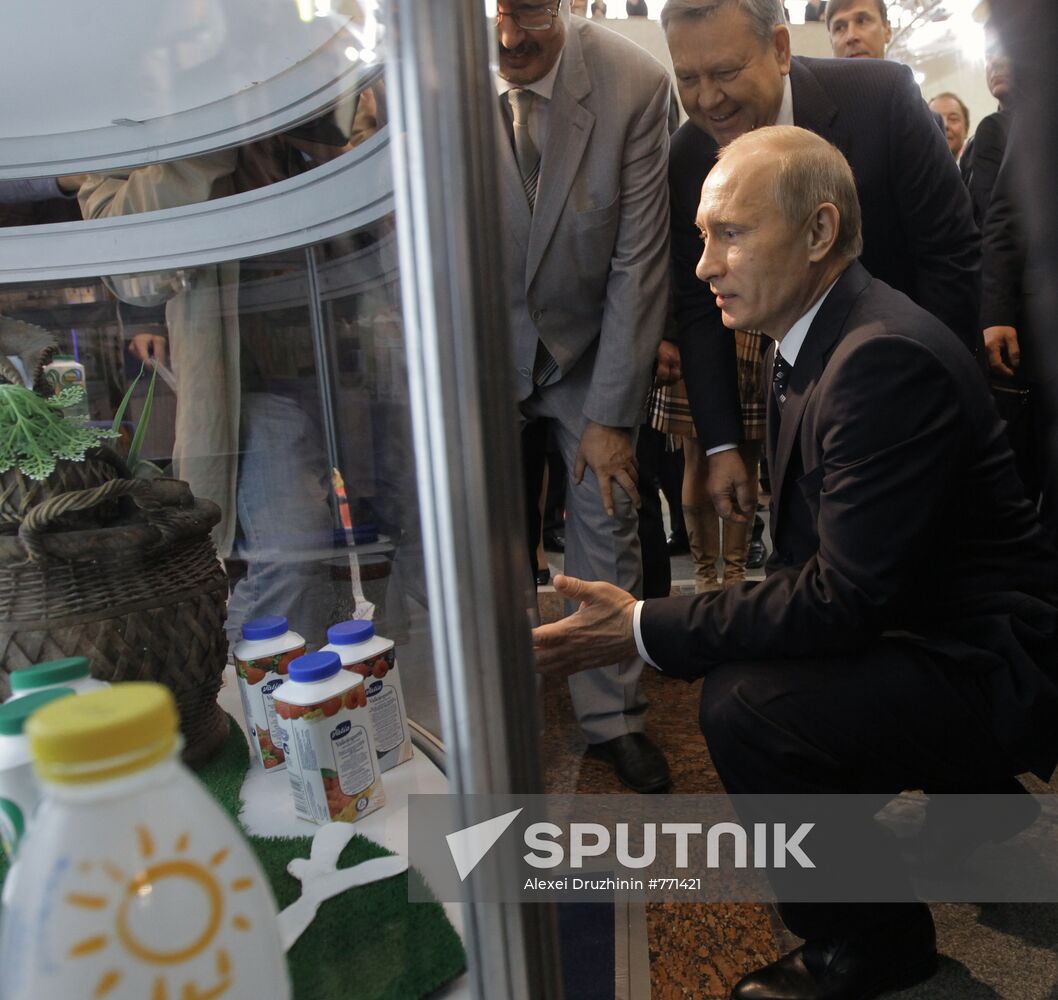 Vladimir Putin visits "Golden Autumn" exhibition