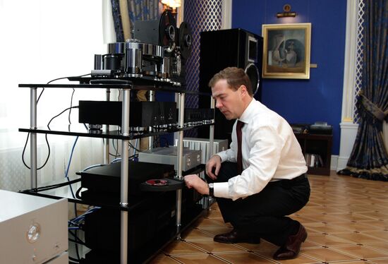 Dmitry Medvedev and Vladimir Putin meet