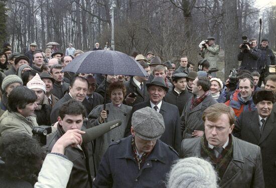 Mikhail Gorbachev during elections to USSR Supreme Soviet