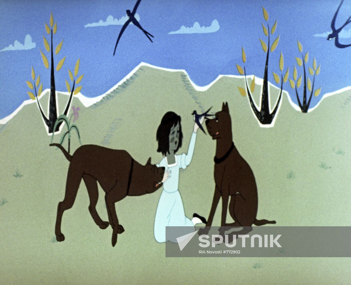 Still from cartoon motion picture "The Wild Swans"