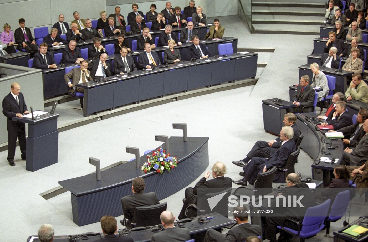 Russian President Vladimir Putin in Reichstag